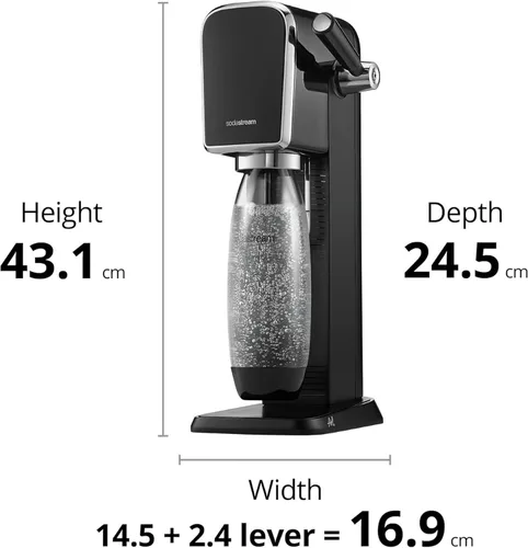 Vista 10 de SodaStream Máquina de agua con gas Art (negro) con CO2 y botella apta para lavavajillas