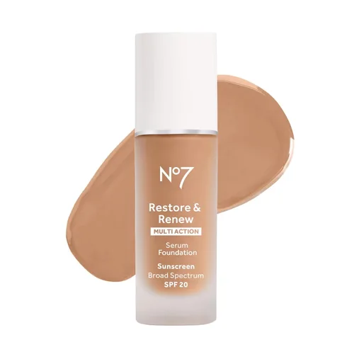 Vista 16 de No7 Restore & Renew Base de Suero de Acción Múltiple - Porcelana - Base Líquida de Maquillaje con Vitamina C, Vitamina E y Colágeno para el Rostro