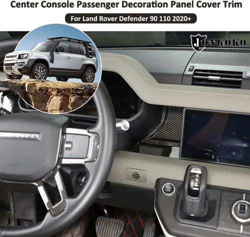 Vista 4 de YIWANG Cubierta de panel de decoración de pasajeros de fibra de carbono ABS para Land Rover Defender 90 110 2020-2022 LHD accesorios de automóvil