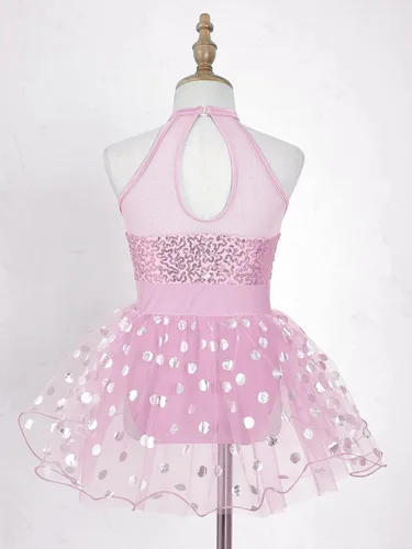 Vista 95 de CHICTRY Vestido tutú de ballet con lentejuelas brillantes para niñas y niñas, moderno disfraz de baile latino de jazz