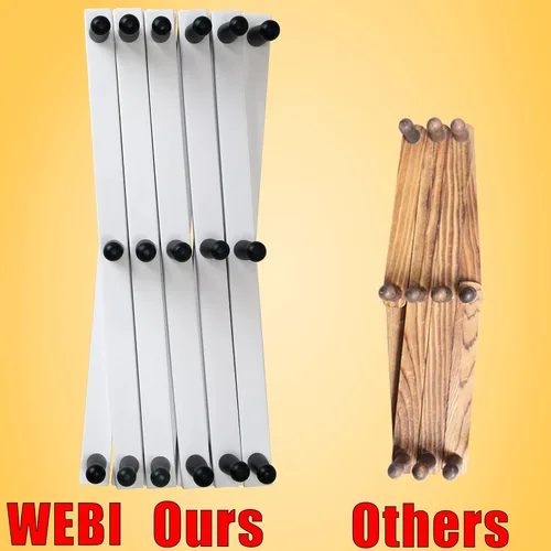 Vista 2 de WEBI Perchero de Pared Acordeón, Perchero de Sombreros de Madera Expandible para Perchero de Abrigos Montado en Pared, Soporte de Ganchos Acordeón