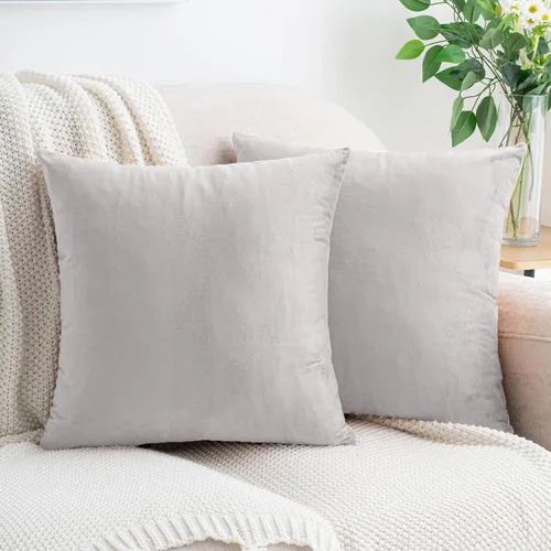 Vista 25 de HWY 50 fundas de almohada decorativas de terciopelo sólido para sofá, sala de estar. Ambar