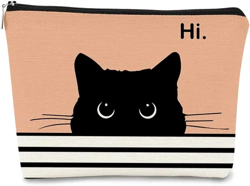 Vista 17 de Regalos de Gatos - Pequeña bolsa de maquillaje, bolsa de cosméticos para amantes de los gatos, bolsa de maquillaje para adolescentes y mujeres, cat 1