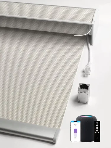 Vista 41 de SmartWings Persianas enrollables PoE, 1% de apertura, color beige Aventus 1% Apertura Beige