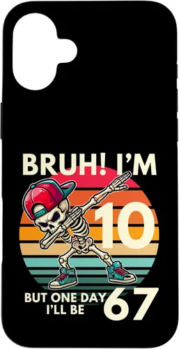 Vista 23 de Bruh I'm 10 But One-Day I'll Be 67 Retro 10th Birthday Kids Case for iPhone 17