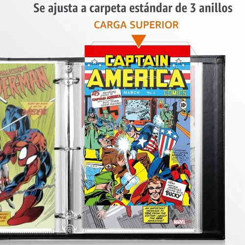 Vista 3 de Bolsas para cómics, fundas para encuadernación de cómics, paquete de 12 bolsas protectoras para cómics 12 fundas para carpeta