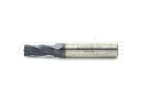 Vista 9 de Accusize Industrial Tools Diente fino M42 8% cobalto Tialn desbaste molino de extremo, 1 '' de diámetro, 1 '' diámetro del vástago, 2 '' longitud