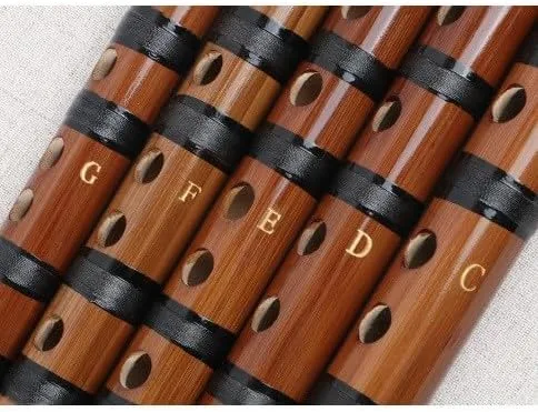Vista 4 de LANDTOM Flauta Dizi Instrumento chino tradicional hecho a mano con membrana de bambú (llave C)