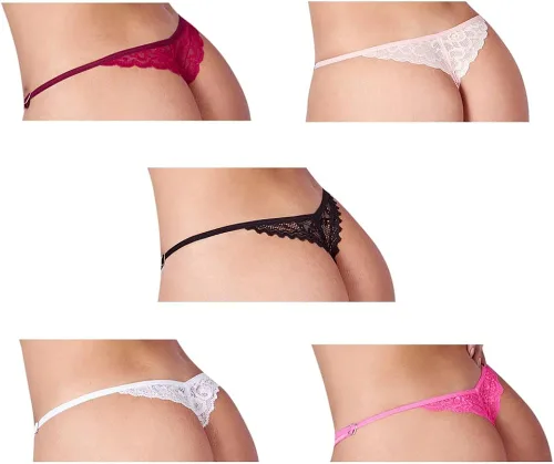 Vista 6 de Besame Tanga G-String - Ropa interior para mujer, paquete de 5