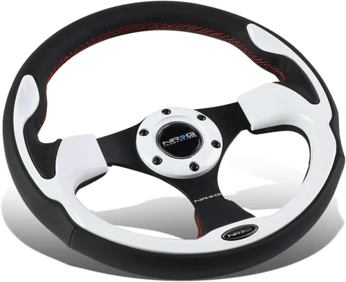 Vista 4 de NRG Innovations NRG-RST-001BL Volante reforzado - 320 mm volante deportivo con cuero negro/moldeado azul