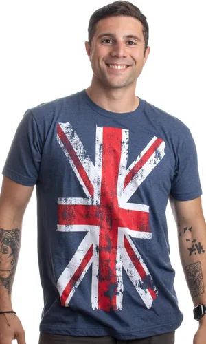 Vista 2 de Union Jack Flag Reino Unido Reino Unido Gran Bretaña Británica para Hombres Mujeres Camiseta