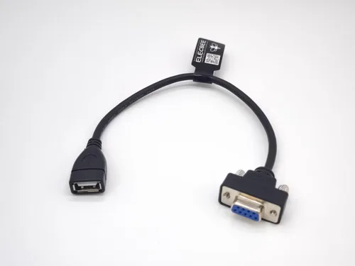 Vista 4 de Elecbee DB9 hembra a USB2.0 cable de alimentación hembra 0.2M, utilizado en aplicaciones informáticas e industriales para transferencia de datos