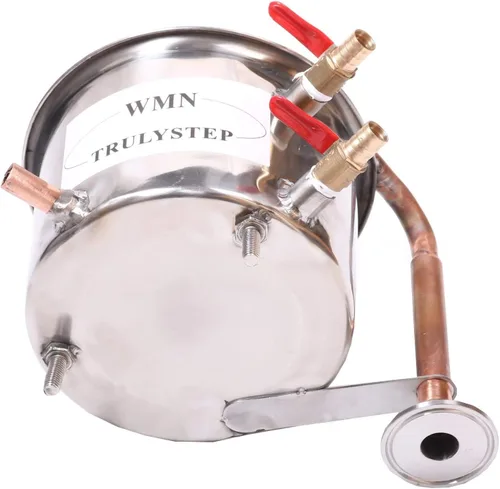 Vista 6 de bricolaje 2 Gal 10 litros Home Distiller Moonshine Alcohol Todavía inoxidable Thumper barril de cobre de la Caldera