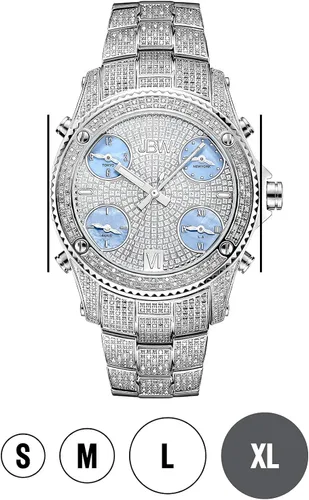 Vista 4 de JBW JB-6213-A "Jet Setter" reloj de oro y diamantes, con cinco zonas horarias, para hombre