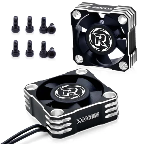 Vista 13 de Paquete de 2 ventiladores de refrigeración de motor de 1.181 in, ventilador de enfriamiento ESC de 28000 RPM, disipador de calor RC para 1/8 1/10