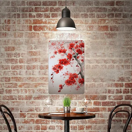 Vista 8 de Abstract Cherry Blossom Pattern Creative Metal Tin Sign Wall Decor Retro Sign for Home Living Room Bedroom Coffee Wall Decor Halloween Christmas
