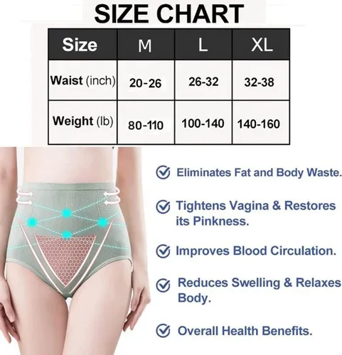 Vista 2 de Ropa interior de cintura alta para mujer, bragas de control de abdomen, grafeno, panal, ajuste vaginal, moldeador corporal
