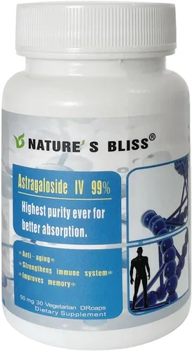 Vista 3 de Nature'sbliss Astragalósido IV protegido con ácido estomacal y superabsorción 99%, 50mg, 30caps