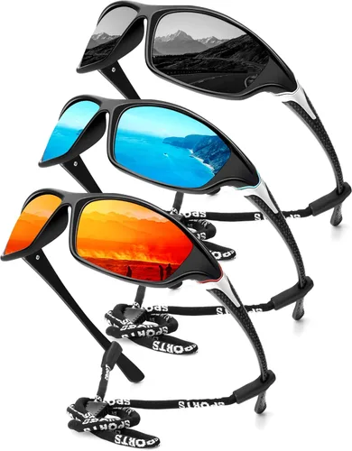 Vista 37 de KALIYADI 4 Pack Polarized Sunglasses-Men Sports Sun-glasses: Mens Sunglasses UV Protection for Fishing Driving Cycling
