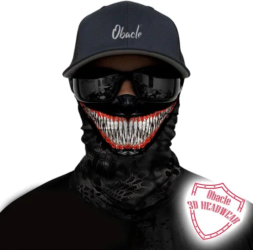 Vista 2 de Obacle - Máscara facial con diseño de animal y sin costuras para protección contra el sol, el polvo y el viento, bandana para hombres y mujeres
