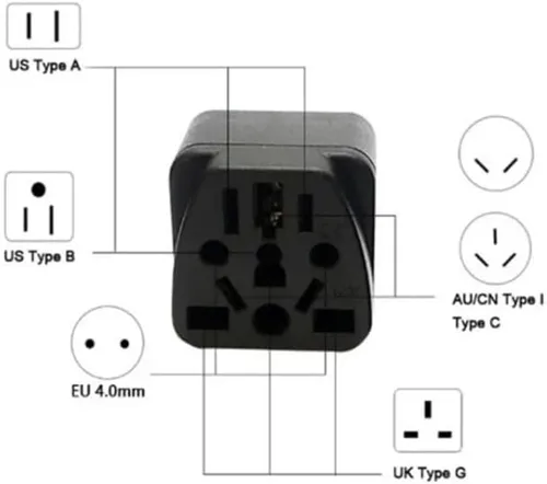 Vista 8 de Toptekits - Paquete de 2 adaptadores universales de enchufe de viaje, tipo B de EE. UU., convertidor de enchufe internacional a Estados Unidos Blanco
