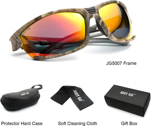 Vista 2 de JUST GO Gafas de sol deportivas polarizadas para béisbol, correr, ciclismo, pesca, golf