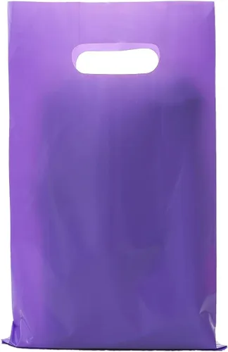 Vista 8 de ysmile Pequeña bolsa de compras de plástico negro para pequeñas empresas Bolsa de mercancía de plástico con asa Poli troquelado para venta al por