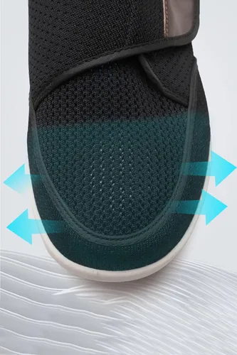 Vista 5 de Zapatos para diabéticos para hombre, talla grande, zapatos ampliadores de fertilizantes, zapatos ajustables para hinchazón de pies, antideslizantes