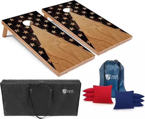 Vista 12 de Tailgating Pros Cornhole Board Set w/Bean Bags and Carrying Case - 4'x2' Corn Hole Toss - Tournament and Lightweight Options - Optional LED Lights