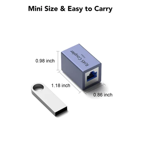 Vista 5 de Dingsun Acoplador RJ45, extensor Ethernet de 10 Gbps hembra a hembra acoplador Ethernet para CAat8/Cat7/Cat6/Cat6A/Cat5/Cat5e (paquete de 2)