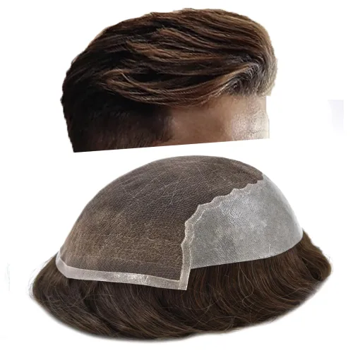 Vista 85 de Mens Toupee Human Hair Replacement System Swiss Lace Toupee For Men Hair Piece Protesis Capilar Mens Hairpiece 5X7#1 Jet Black 120% Density