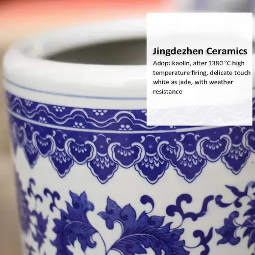 Vista 5 de Paragüero de porcelana, soporte de paraguas de porcelana azul y blanco, soporte tradicional para sombrilla de entrada, organizador de paraguas
