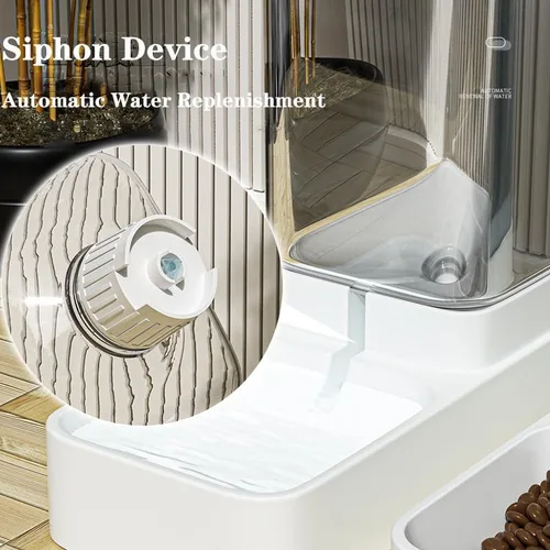Vista 4 de iGeekPet Care-NeverMissMeal - Juego de comedero y dispensador de agua para mascotas por gravedad, alimentador automático para perros y dispensador