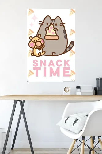 Vista 4 de Trends International Pusheen - Póster de pared Snack Time, 22.375 x 34 pulgadas, versión premium sin marco