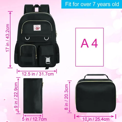 Vista 3 de WZLVO Mochila para laptop para niñas y mujeres, 15.6 pulgadas, bonita estética, resistente al agua, antirrobo, para la escuela universitaria