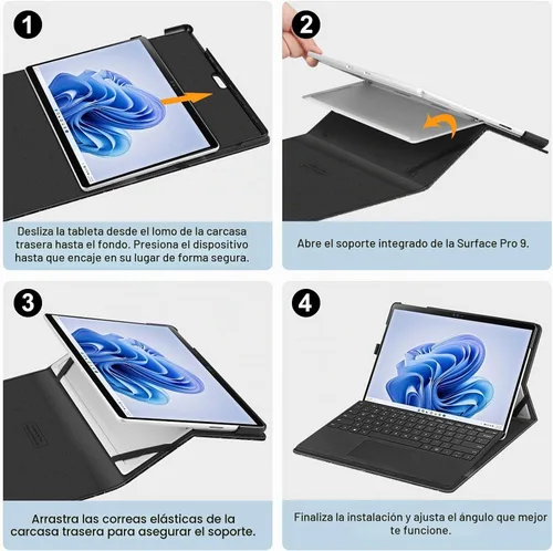 Vista 9 de Fintie Funda tipo cartera para Microsoft Surface Pro 12th (2026) de 13