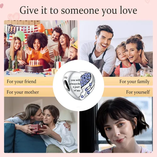 Vista 6 de Annmors Charms for Bracelets Family Animal Safety Chains Nature Dangle for Women Bracelets & Necklace Pendant
