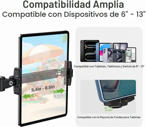 Vista 8 de elitehood Soporte compacto para tableta para reposacabezas de coche