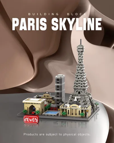 Vista 2 de dOvOb Architecture Paris Skyline Juego de Construcción de Micro Mini Bloques, 2324 Piezas de Ladrillos, Kit de Modelo de Colección de Rompecabezas
