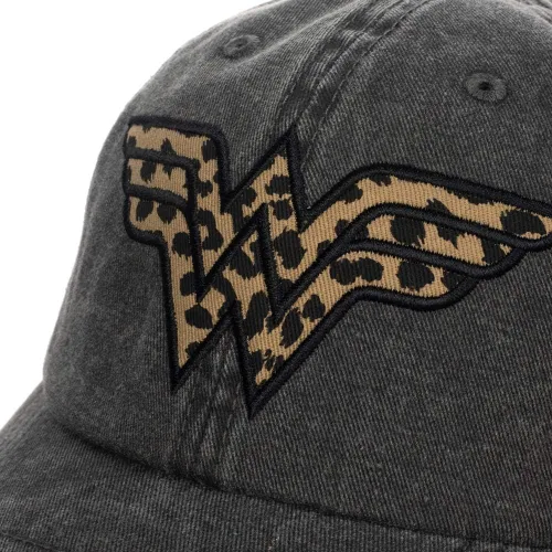 Vista 6 de Bioworld Wonder Woman - Sombrero de papá con logotipo de leopardo y superhéroe para mujer