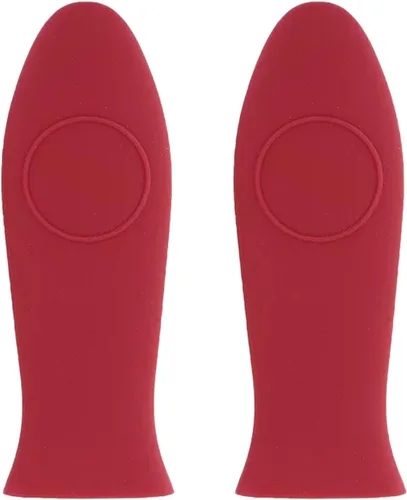 Vista 8 de Paquete de 2 fundas de silicona para mango de sartén de hierro fundido resistentes al calor, fundas para ollas y sartenes, soporte de mango