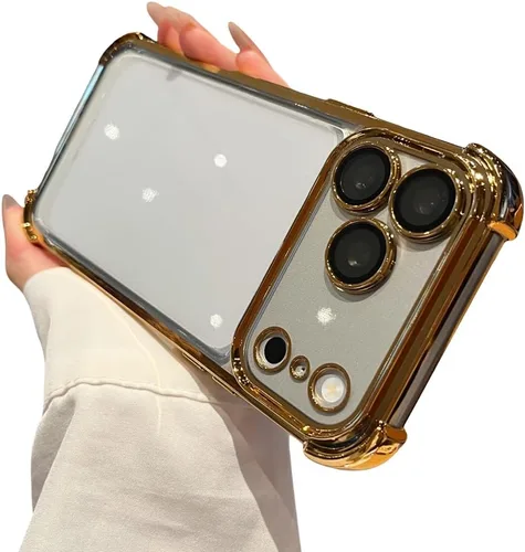 Vista 15 de Casechics Funda compatible con iPhone, protector de esquina galvanizado de cristal, transparente, suave, a prueba de golpes, color negro, iPhone 11