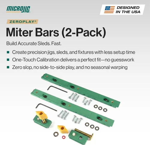 Vista 2 de Microjig ZP750-B2S2 Zeroplay - Barra de inglete (2 unidades) - Más vendido (nuevo, actualizado)