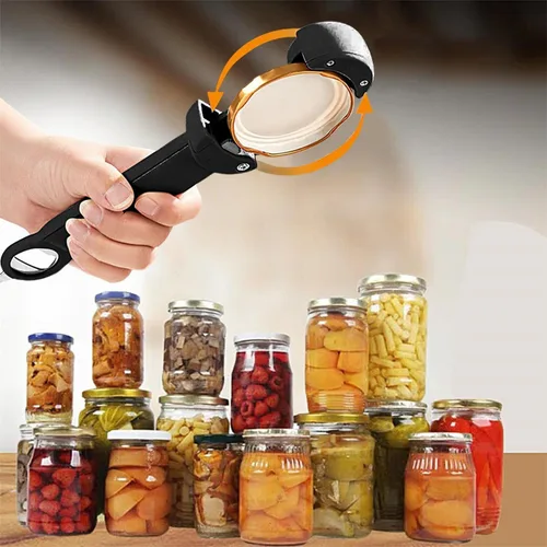 Vista 4 de Tornillo de tapa ajustable de acero inoxidable, abrebotellas retráctil multifuncional, abrelatas magnético, herramienta de cocina múltiple