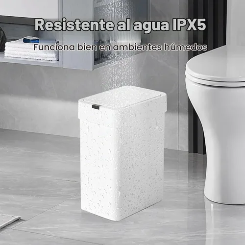 Vista 5 de SYNCVIBE Paquete de 2 cubetas de basura para baño con tapa - 2.5 galones y 4 galones con sensor de movimiento, basurero inteligente, papelera