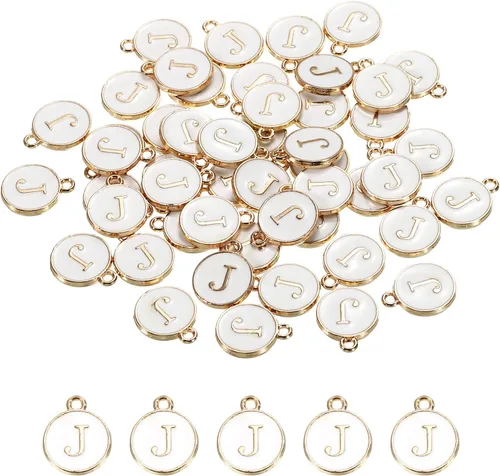Vista 28 de MECCANIXITY Dije de Letras del Alfabeto de Doble Cara, para Hacer Collar, Pulsera, Pendientes, Joyería