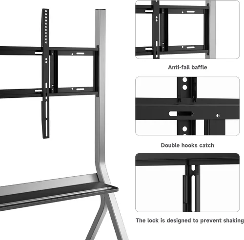 Vista 7 de Smart Board Stand for 55"- 86'' Smart Whiteboard, Electronic Whiteboard, Four Lockable Wheels for Smart Board for Classroom