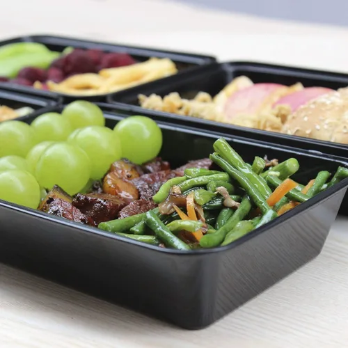 Vista 2 de Recipientes para comida preparada Enther 12 Pack 1 compartimento con tapa única, contenedores de almacenamiento de alimentos Bento, libres de BPA