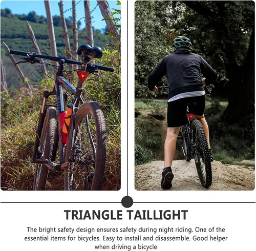 Vista 6 de Kisangel Luz trasera de bicicleta recargable por USB, lámpara de señal de advertencia, luz trasera compacta para bicicleta con correa y cable USB