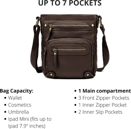 Vista 4 de Scarleton Crossbody Bags for Women Travel Bag Purses and Handbags Multi Pocket Shoulder Bag Ultra Soft Faux Leather, H1693